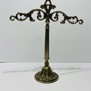 Vintage Brass Hanging Balance Scales of Justice 10”Tall Marked RD on Bottom